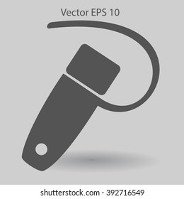 mini bluetooth headset vector icon