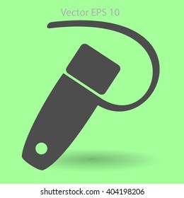 mini bluetooth headset vector icon