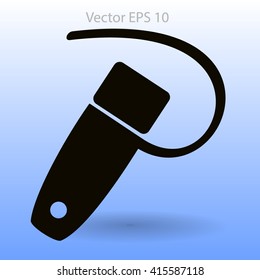 mini bluetooth headset vector icon