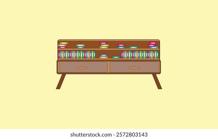 
Mini book shelf vector design for use.