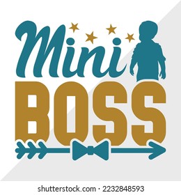 Mini Boss SVG Printable Vector Illustration