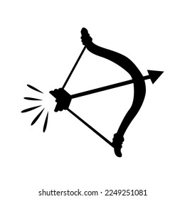 Ilustración de la silueta de diseño de arco mini en color negro sobre fondo blanco