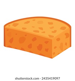 Mini bread croutons icon cartoon vector. Piece menu. Cube party