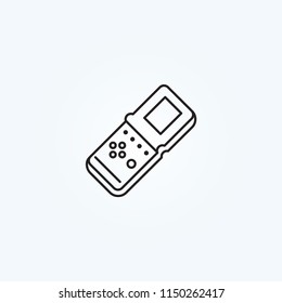 Mini brick portable game — black outlined icon isolated on white background