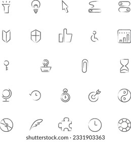 Mini mini brush writing business icon set 07