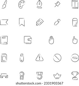 Mini mini brush writing business icon set 05