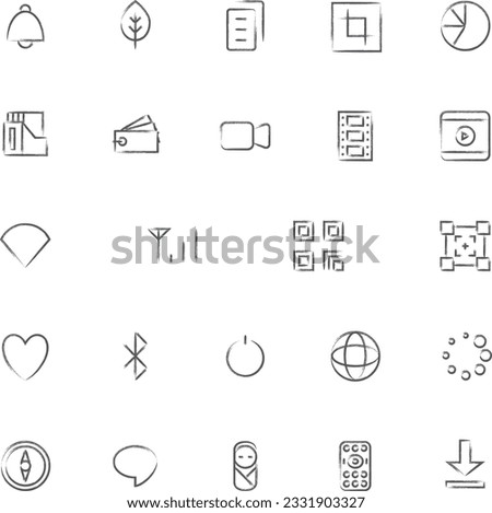 Mini mini brush writing business icon set 06