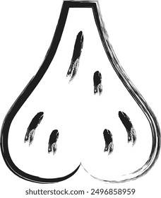 Mini brush writing single item icon garlic