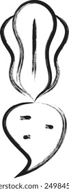 Mini brush writing single item icon turnip