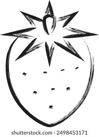 Mini brush writing single item icon strawberry