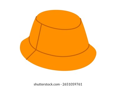 Mini Bucket Hat. Summer Head Fashion accessory cap with narrow brim clothing technical illustration. Vector headgear for Men, women, unisex style, flat template CAD mockup sketch outline isolated