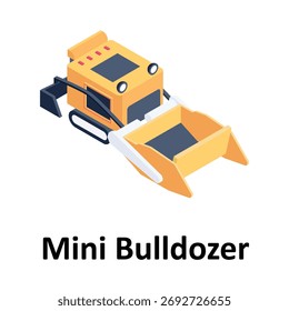 Mini Bulldozer Vetor ícone que pode facilmente modificar ou editar
