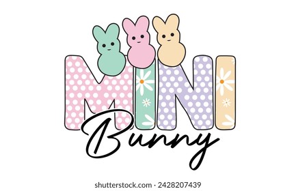 Mini Bunny Retro T-Shirt Sublimation Design