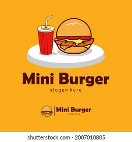 Mini burger design template for background or poster fast food.