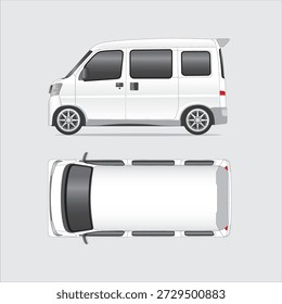Cuerpo de color blanco del coche del mini autobús