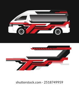 mini bus car wrap sticker design vector