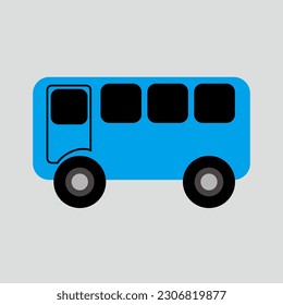 Mini Bus Flat Icon Illustration