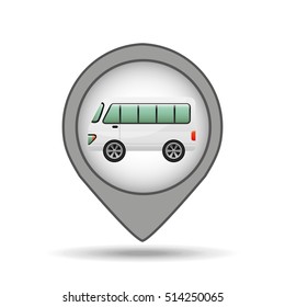 mini bus icon map pointer design vector illustration esp 10