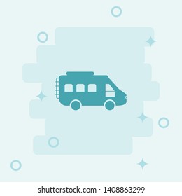 mini bus Icon. Simple icon, blue colored icon illustration. 