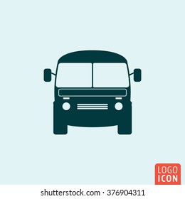Mini bus icon. Mini van, vehicle icon isolated. Transport symbol minimal design. Vector illustration.