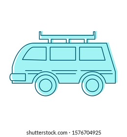 a mini bus icon vector flat illustration