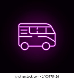 mini bus neon icon. Elements of transportation set. Simple icon for websites, web design, mobile app, info graphics
