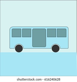 Mini bus with pastel color.