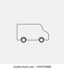 mini bus vector icon family travel