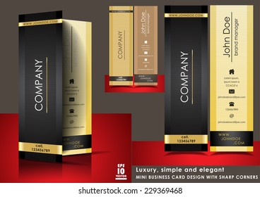 Mini business card design with sharp corners