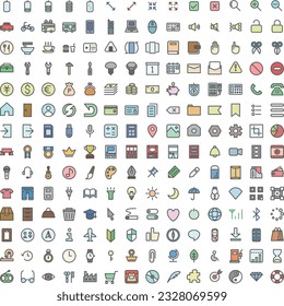 mini business color icon set