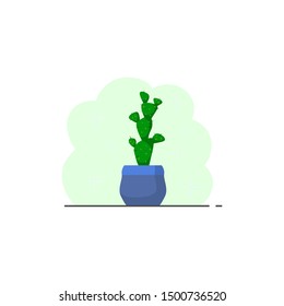 mini cactus icon. flat catus illustration design