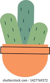 Mini cactus isolated vector illustration