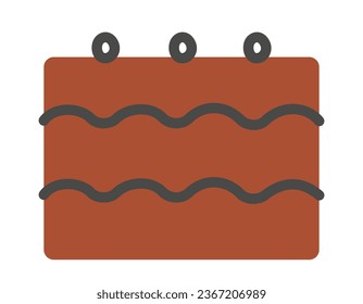 Mini cake in doodle style. Delicious pastries.