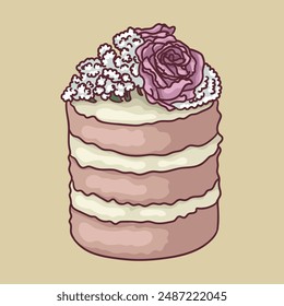 mini cake with mascarpone and rose