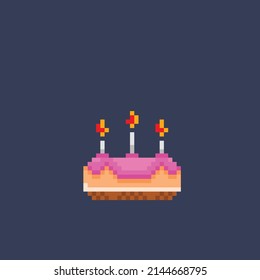 mini cake in pixel style