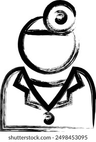 Mini calligraphy medical icon doctor