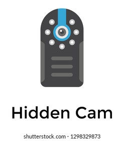 Mini cam flat icon design, hidden camera 