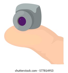 Mini camera icon. Cartoon illustration of mini camera vector icon for web