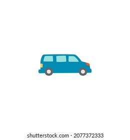 mini Camper car icon, camper van symbol in color icon, isolated on white background background