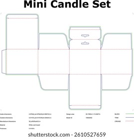 Mini Candle Set Packaging Die Cut Template Design For Microstock Platforms