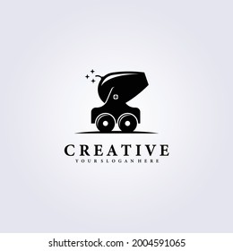 Mini Cannon Artillery Simple Logo Vintage Vector Illustration Design