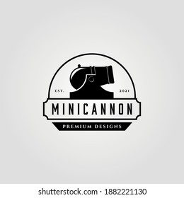 mini cannon artillery vintage logo vector illustration design