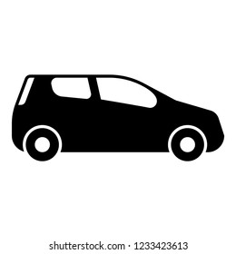 Mini car Compact shape for travel racing icon black color