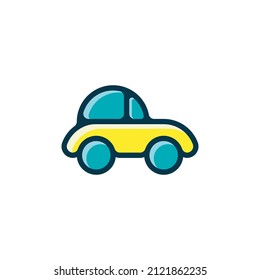 mini car flat design, sign and symbol