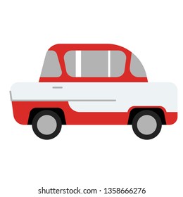 mini car flat illustration on white