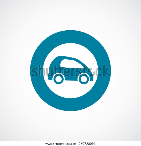 mini
car icon bold blue circle border, white background 
