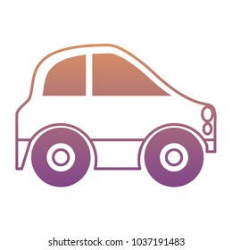 Mini car icon over white background, colorful design. vector illustration