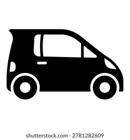 Mini car icon representing compact vehicles and efficient transportation.