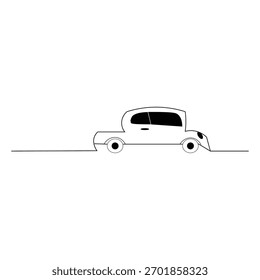 a mini car line art