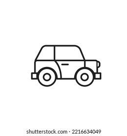 Mini Car line icon black and white